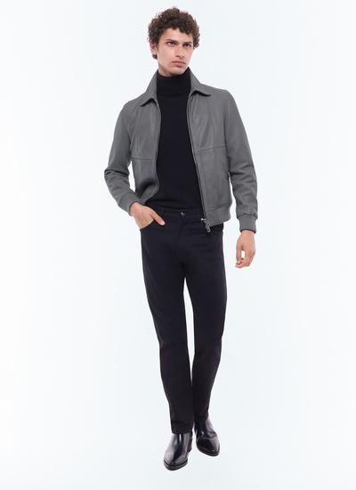 Men's certified lamb leather leather jacket Fursac - M3EZRA-DL01-B022