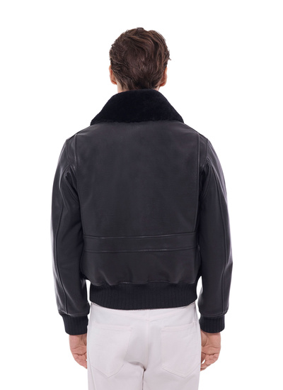 Men's cow leather and sheep wool leather jacket Fursac - M3GOTT-GL02-B020