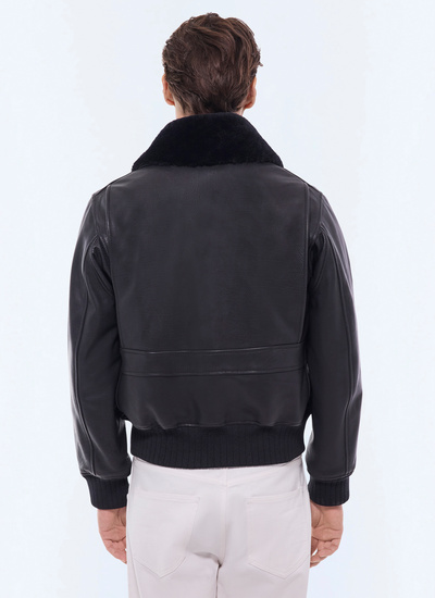 Men's cow leather and sheep wool leather jacket Fursac - M3GOTT-GL02-B020