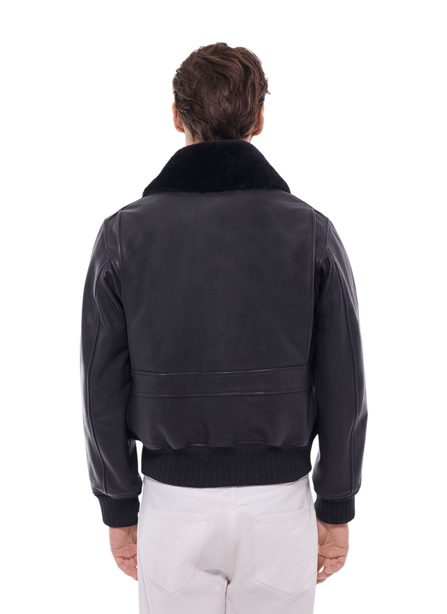 Men's cow leather and sheep wool leather jacket Fursac - M3GOTT-GL02-B020