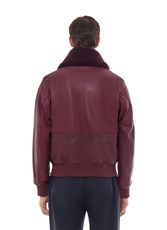 Men's cow leather and sheep wool leather jacket Fursac - M3GOTT-GL02-C014