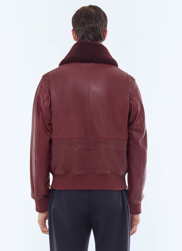 Men's cow leather and sheep wool leather jacket Fursac - M3GOTT-GL02-C014