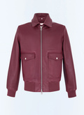 Leather bomber with removable col - M3GOTT-GL02-C014