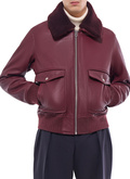 Leather bomber with removable col - M3GOTT-GL02-C014