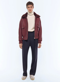 Leather bomber with removable col - M3GOTT-GL02-C014