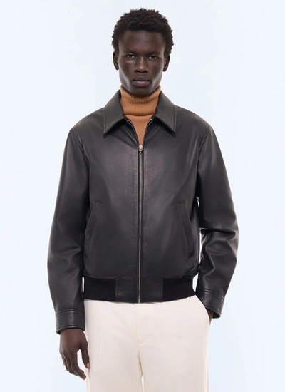 Men's leather jacket black main material: 100% lamb leatherbody lining: 100% polyestersleeve lining: 100% polyesterpocket lining: 100% cottonribbing: 50% polyester, 46% cotton, 4% elastane Fursac - M3LRED-GL01-B020