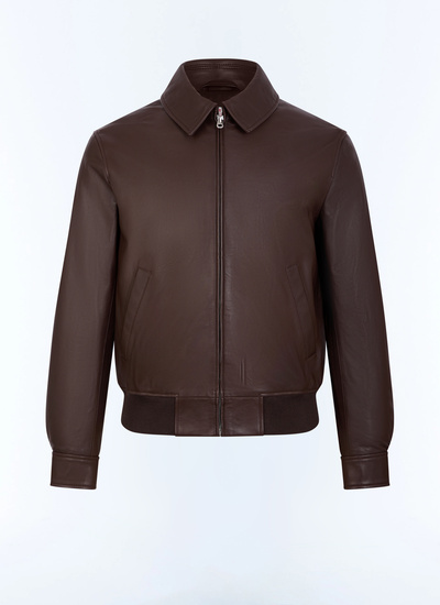Men's brown main material: 100% lamb leatherbody lining: 100% polyestersleeve lining: 100% polyesterpocket lining: 100% cottonribbing: 50% polyester, 46% cotton, 4% elastane leather jacket Fursac - M3LRED-GL01-G018