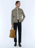 Suede trucker jacket - M3FICI-FL01-G014