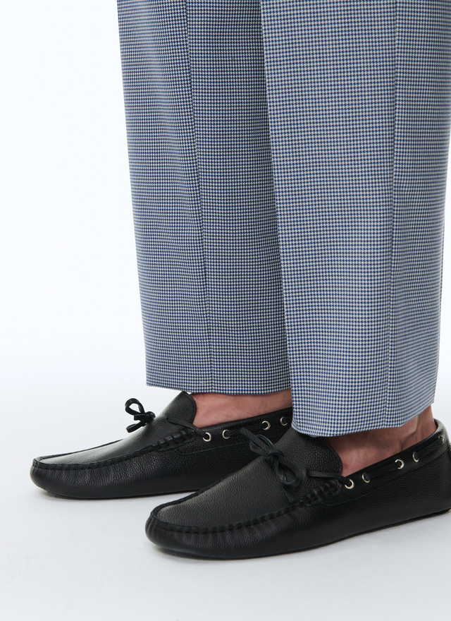 Men's loafers black calfskin grained leather Fursac - 23ELDRIVE-BL05/20