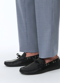 Black grained leather loafers - 23ELDRIVE-BL05/20