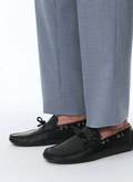 Black grained leather loafers - LDRIVE-BL05-20