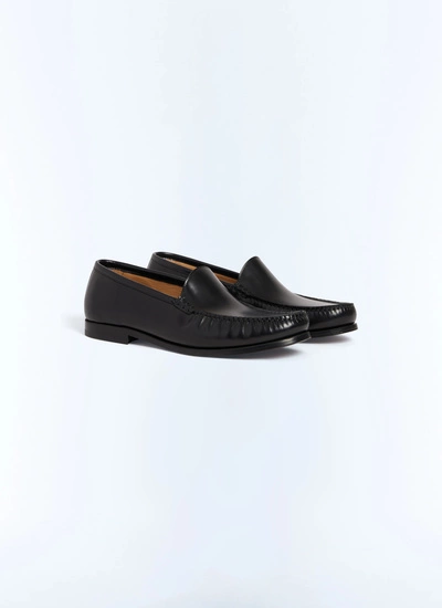 Men's loafers black calfskin leather Fursac - LMOCET-GL07-B020