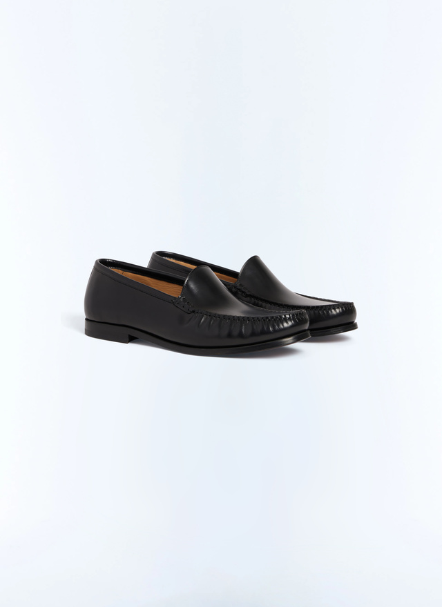 Men's loafers black calfskin leather Fursac - LMOCET-GL07-B020