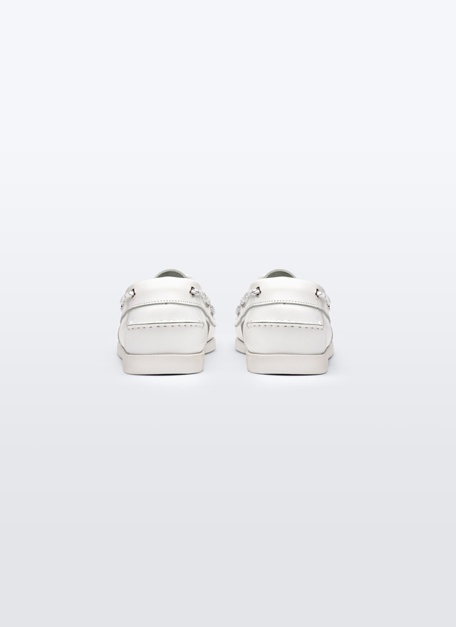 Men's white, ecru napa leather loafers Fursac - LBOATO-DL09-A001