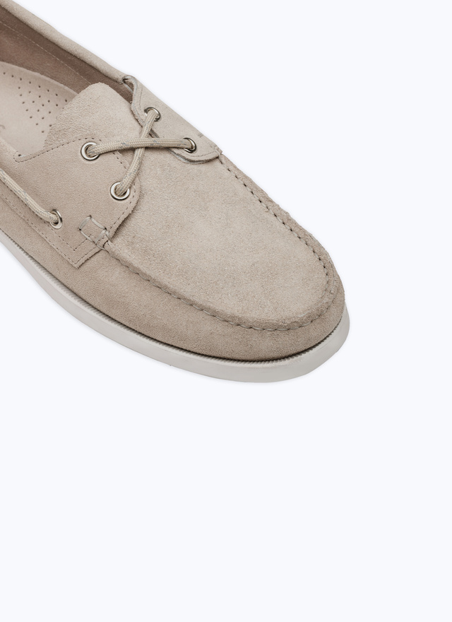 Men's loafers beige nubuck leather Fursac - LBOATS-DL13-A008