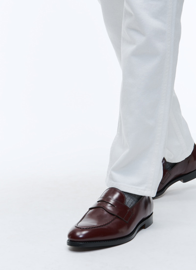 Men's loafers burgundy spazzolato calf leather Fursac - 22HLMOCAS-SC99/74