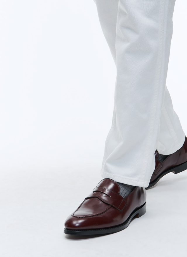 Men's loafers burgundy spazzolato calf leather Fursac - LMOCAS-SC99-74