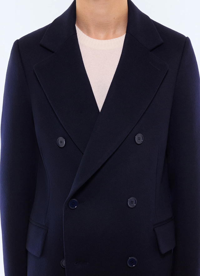 Men's navy long coat Fursac - M3LAMO-LM10-D030