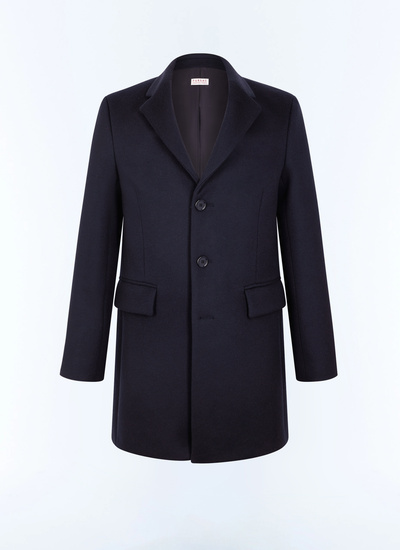 Men's blue, navy blue main fabric: 95% virgin wool, 5% cashmerelining: 100% viscose long coat Fursac - M3LKOM-LM31-D031