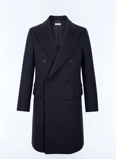 Men's blue, navy blue main fabric: 95% virgin wool, 5% cashmerelining: 100% viscose long coat Fursac - M3LAMA-LM31-D030