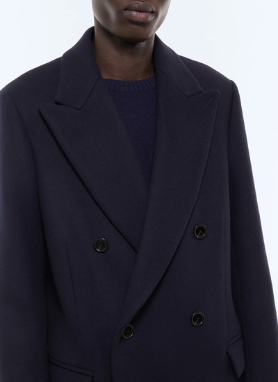 Men's navy long coat Fursac - M3LAMA-LM31-D030