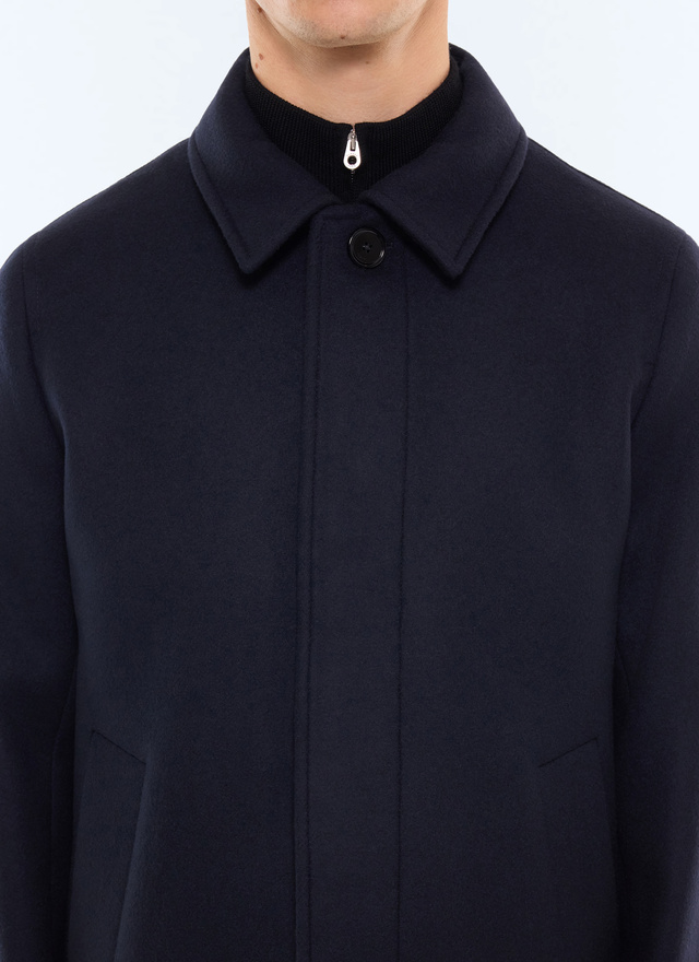 Men's navy long coat Fursac - M3LMAC-LM31-D030