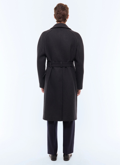 Men's anthracite long coat Fursac - M3LIKA-LM04-B021
