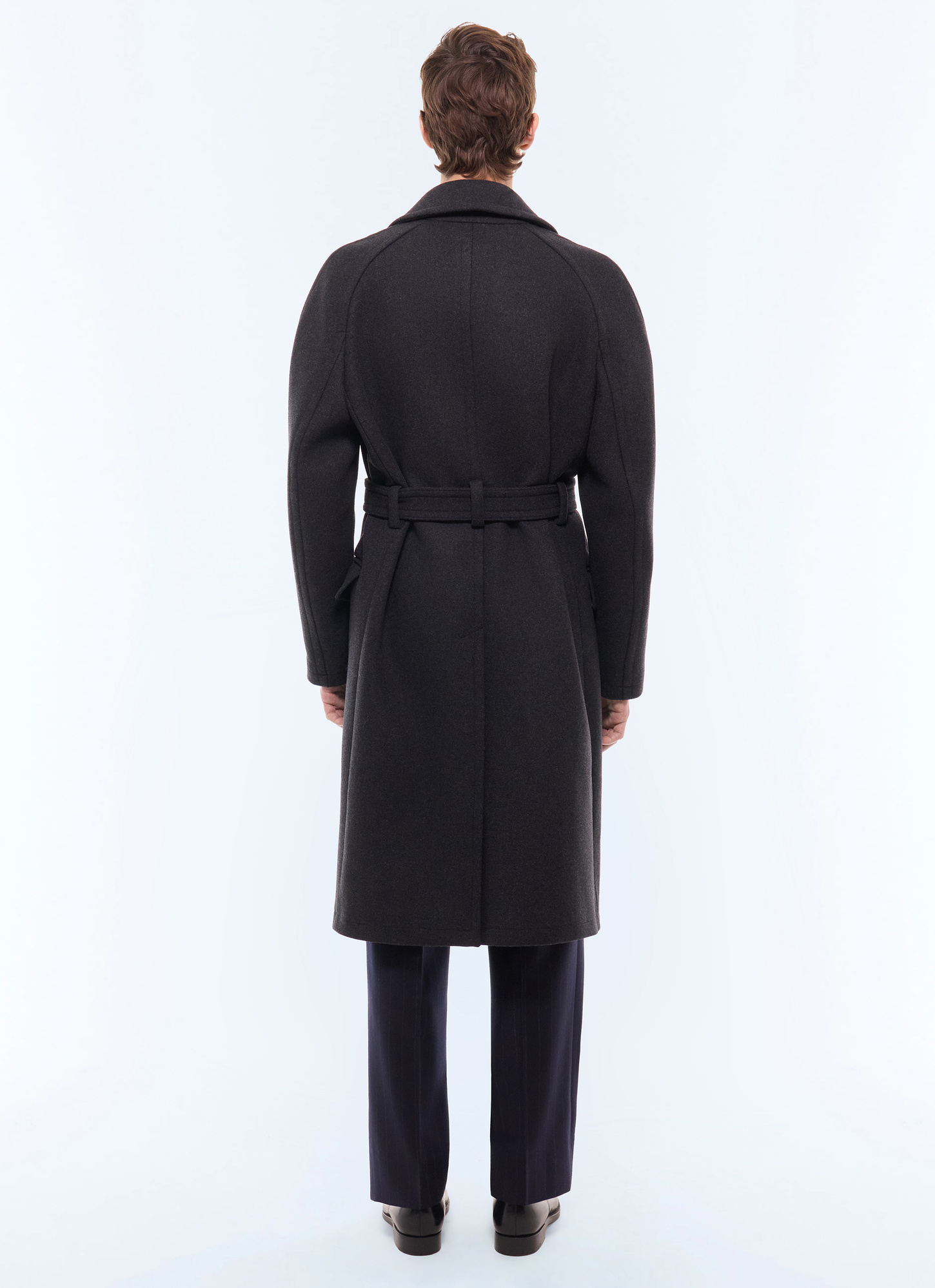 Men's anthracite long coat Fursac - M3LIKA-LM04-B021