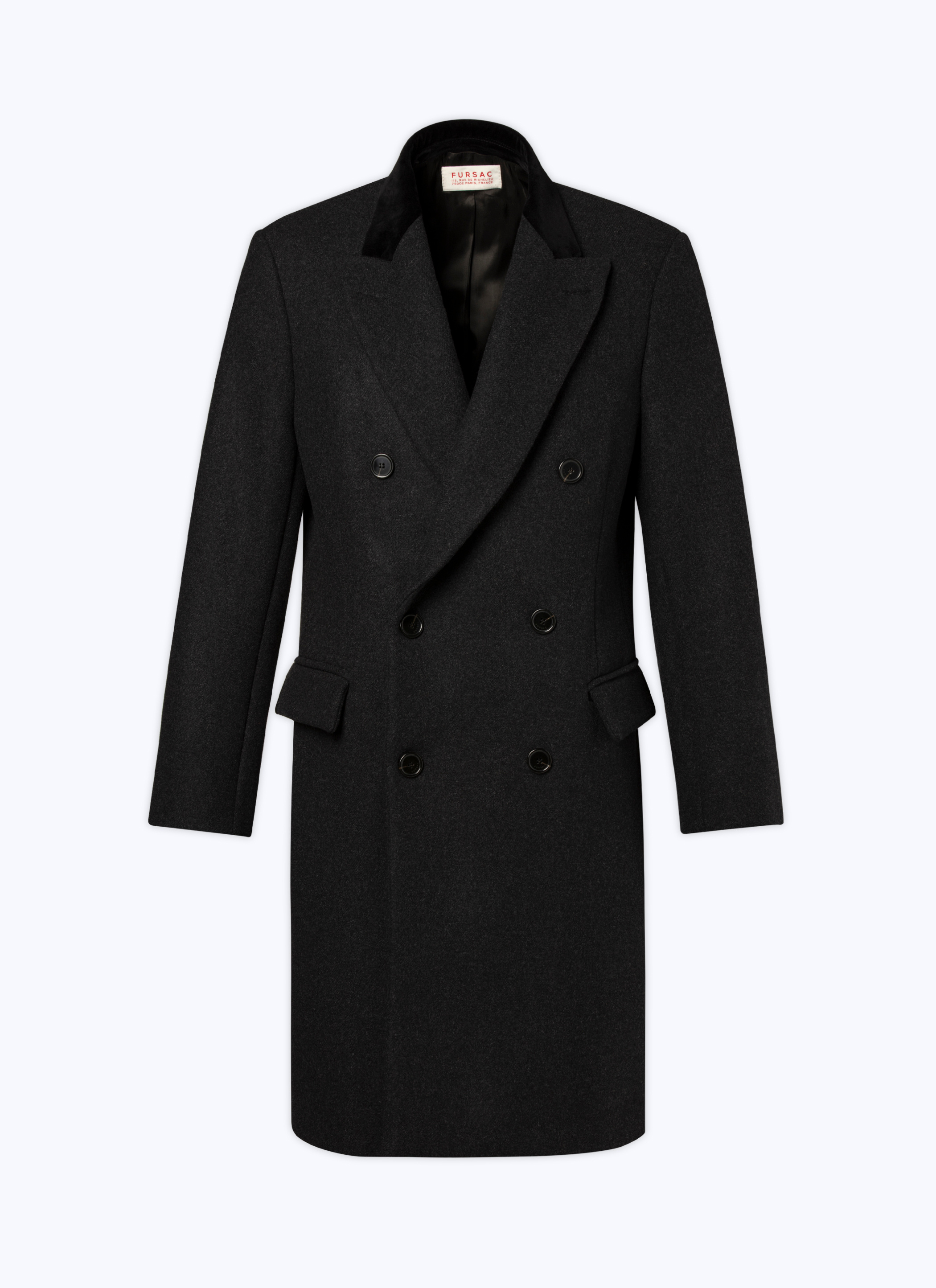 Virgin wool double breasted coat