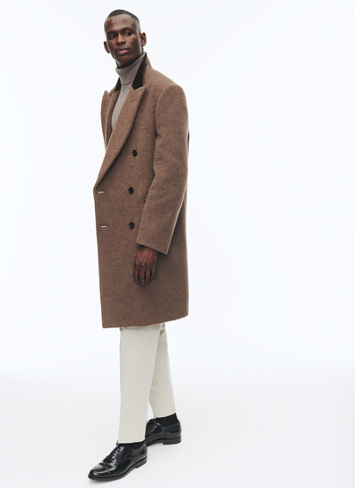 Men's chestnut long coat Fursac - M3ALMA-CM13-G006