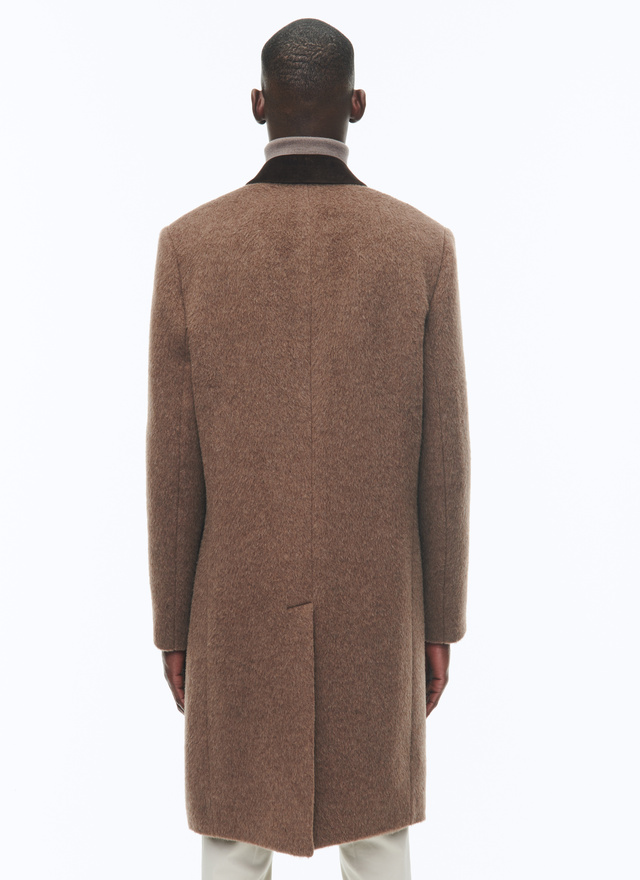 Men's blended wool and alpaca, velvet collar long coat Fursac - M3ALMA-CM13-G006