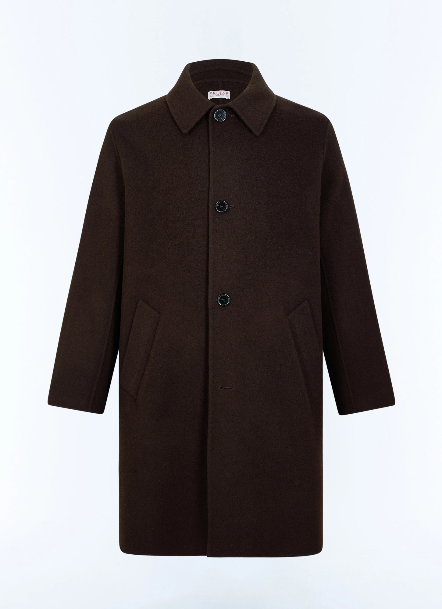 Men's brown main fabric: 100% woollining: none long coat Fursac - M3LOSI-JM13-G019