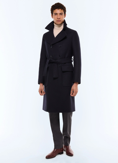 Men's navy blue long coat Fursac - M3GIBR-AM28-30