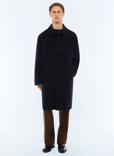 Men's long coat navy main fabric: 100% woollining: none Fursac - M3LOSI-JM13-D030