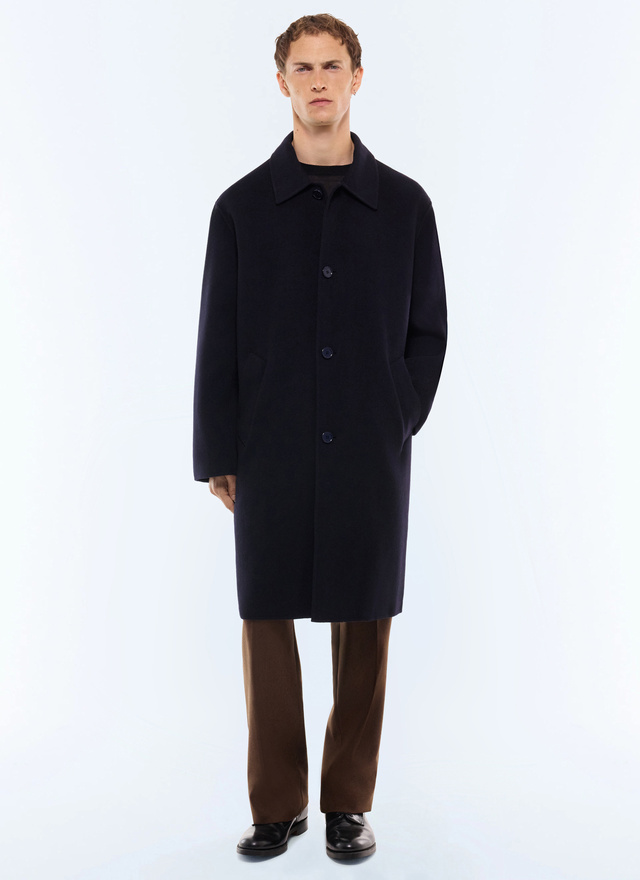 Men's long coat navy main fabric: 100% woollining: none Fursac - M3LOSI-JM13-D030