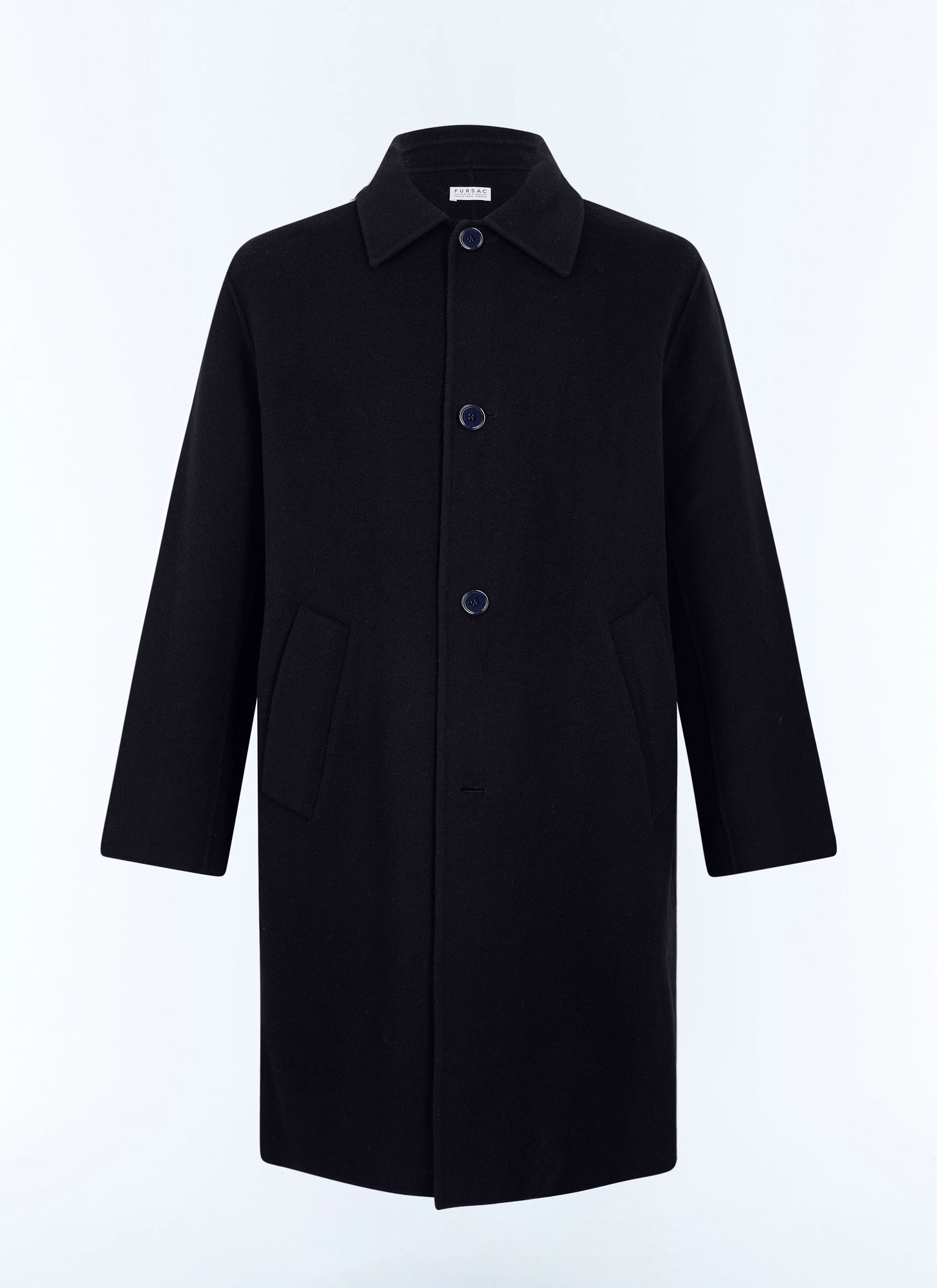 Men's blue, navy blue main fabric: 100% woollining: none long coat Fursac - M3LOSI-JM13-D030