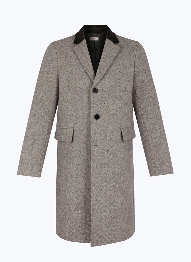 Mens grey overcoat wool online