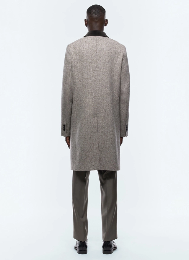 Men's woolen cloth long coat Fursac - M3TEMO-EM10-G014