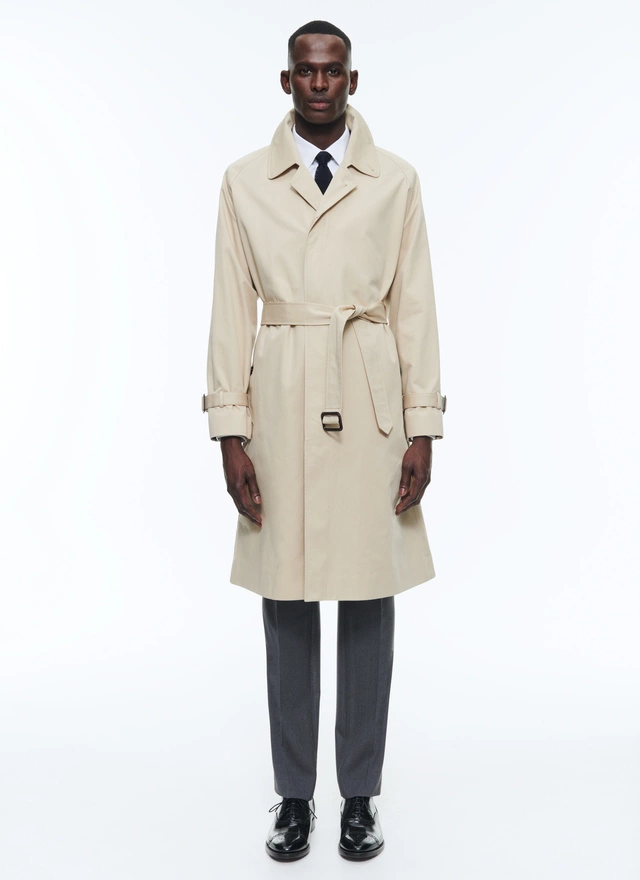 Long tan trench coat hotsell