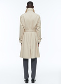 Cotton serge long coat with belt - M3BIMA-DM03-A006