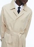 Cotton serge long coat with belt - M3BIMA-DM03-A006