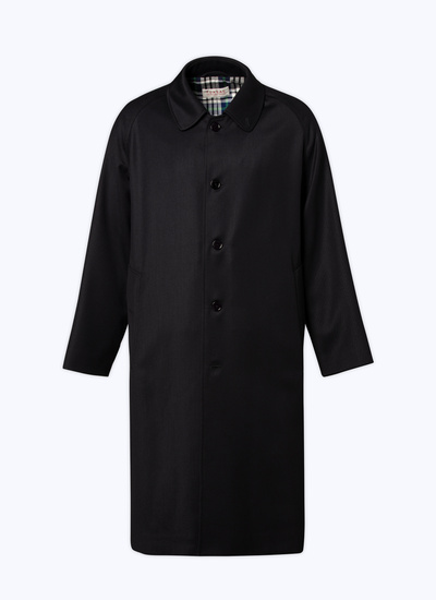 Men's blue, navy blue virgin wool and polyester long coat Fursac - M3CIMA-KM39-30