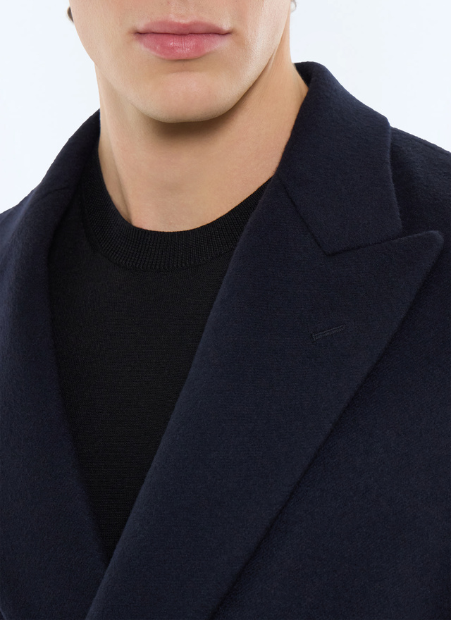 Men's navy blue long coat Fursac - M3ALMA-GM05-D030