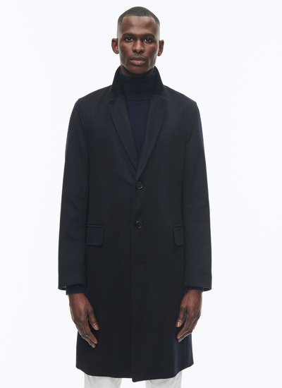 Manteau homme bleu marine drap de cachemire Fursac - M3ATEM-CM34-30