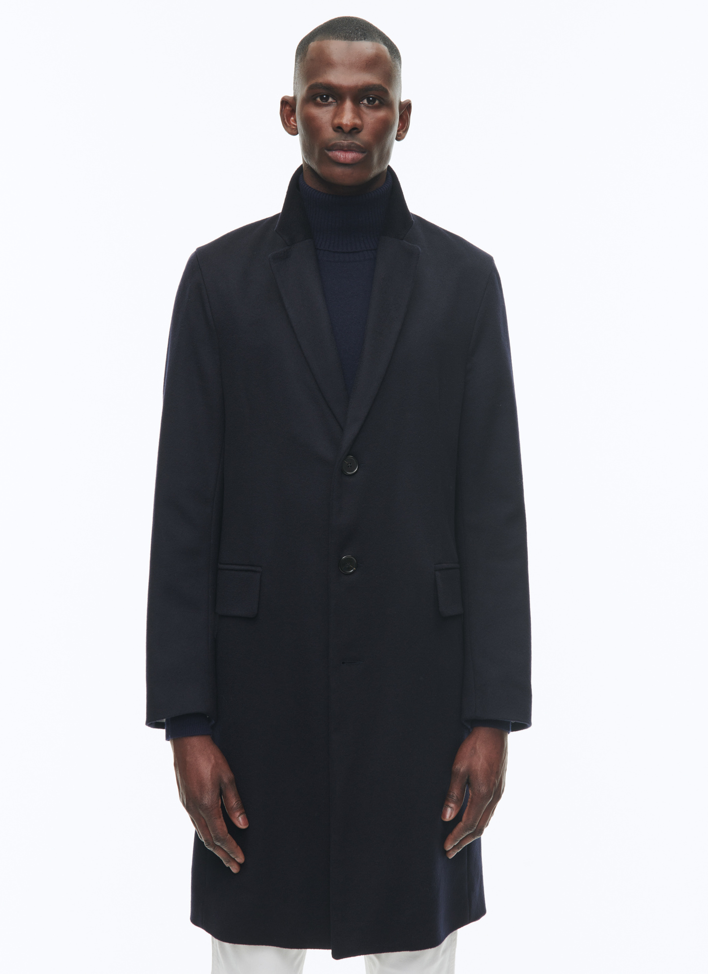 Manteau homme bleu marine drap de cachemire Fursac - M3ATEM-CM34-30