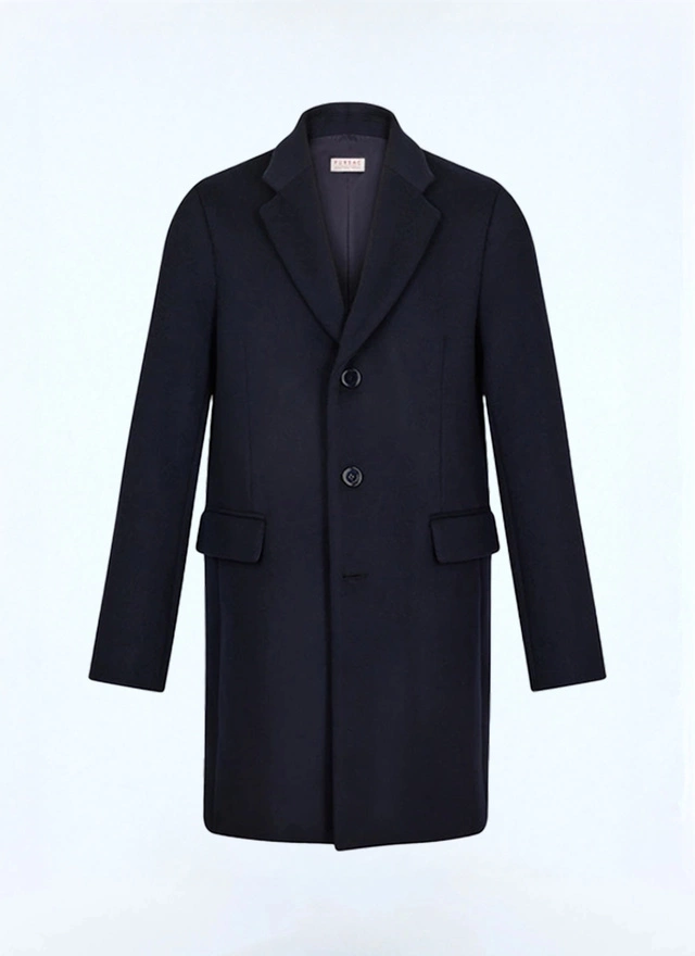 Manteau bleu homme drap de laine et cachemire Fursac - M3EKOM-RM31-31