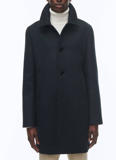 Manteau homme bleu marine drap de laine et cachemire Fursac - M3CUSH-RM31-31