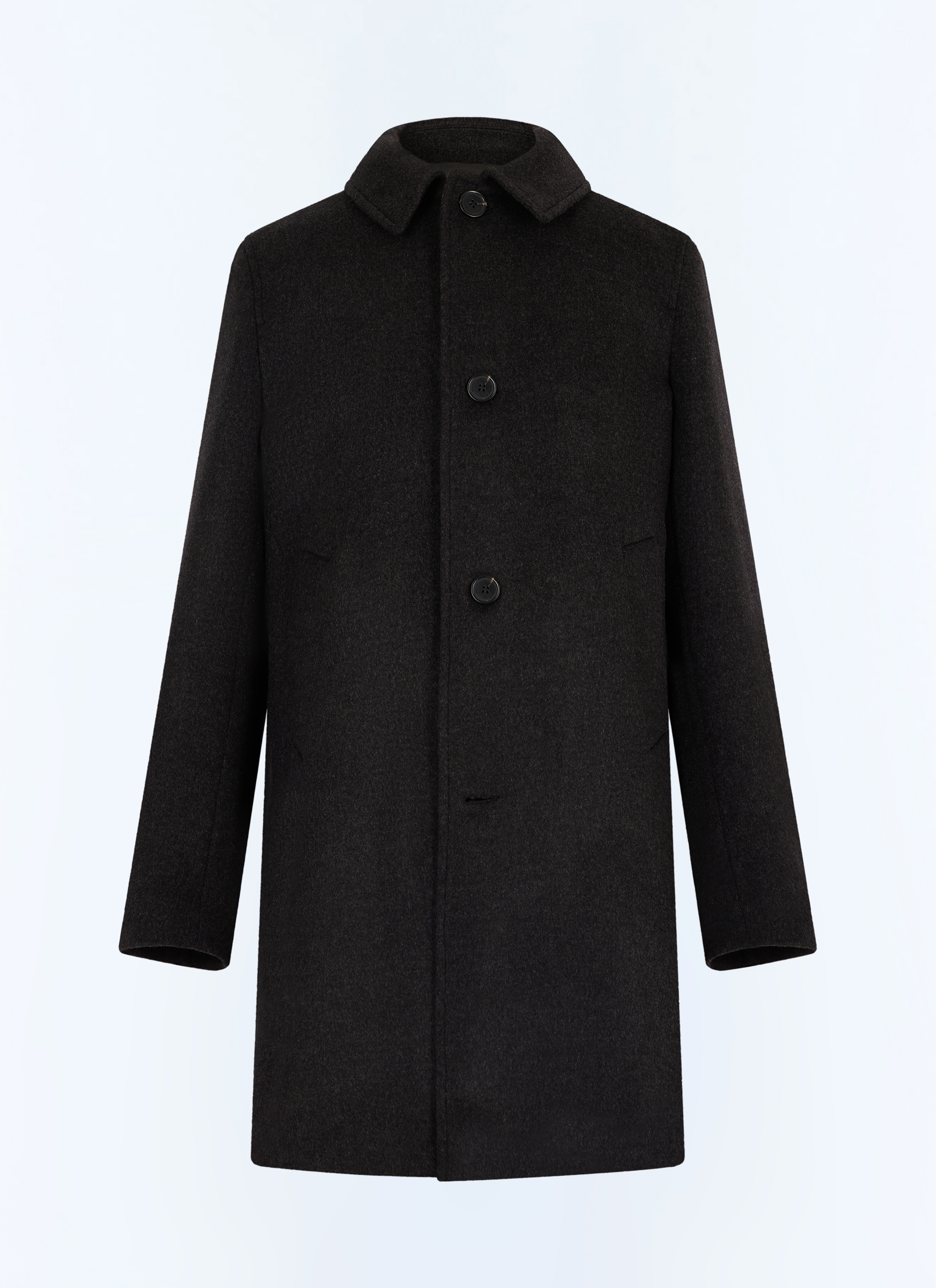 FURSAC - Manteau en drap de laine et cachemire - Homme - Taille S - Gris - Coupe Droite
