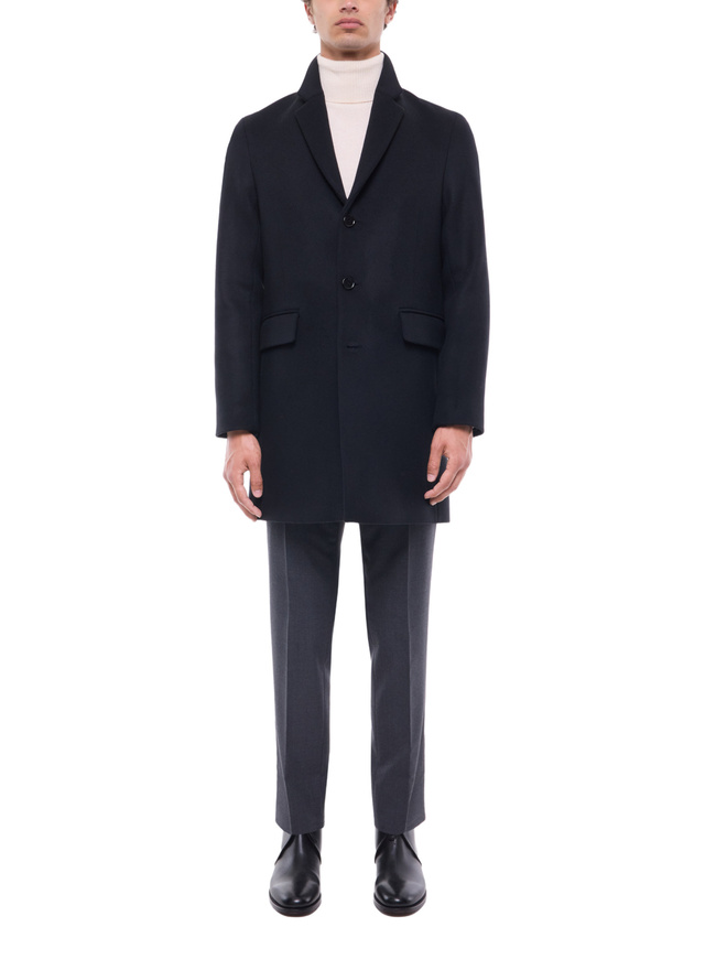 Manteau homme noir drap de laine et cachemire Fursac - M3EKOM-RM31-20