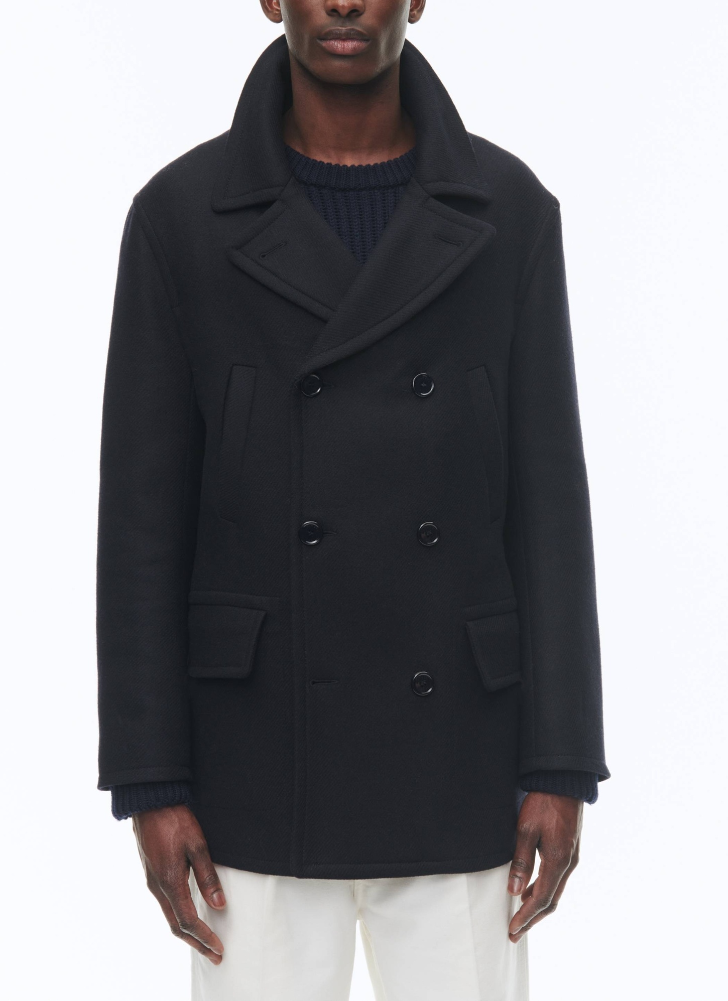 Manteau homme bleu marine drap de laine Fursac - M3ABAN-AM28-30